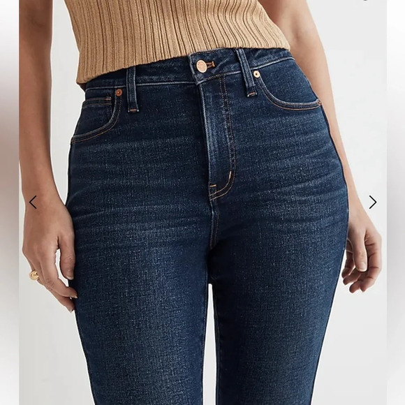 MADEWELL Curvy High Rise Skinny Dark Wash Denim Jeans Petite - Picture 1 of 9
